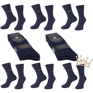 Diabetes sokken - Ruime boord - Wijde boord - Naadloos - extra zachte boord - 6 paar - Donker blauw - Maat 47/50