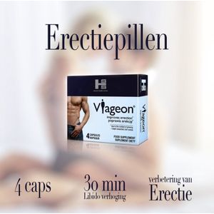 Viageon - Erectiepillen voor mannen - 4x - viagra voor man - krachtig - Natuurlijke vervanger - Kamagra - Energie booster