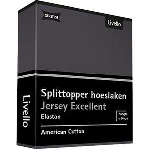 Livello Hoeslaken Splittopper Jersey Excellent Dark Grey 250 gr 180x200 t/m 200x220