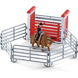 Schleich Farm World - Bull riding met cowboy - Speelfigurenset - Kinderspeelgoed voor Jongens en Meisjes - 3 tot 8 jaar - 10 Onderdelen