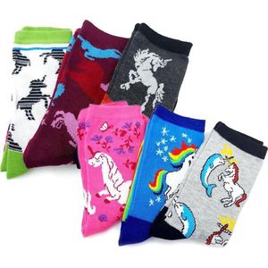 3 paar random kindersokken met unicorn print - maat 23-26