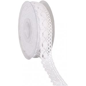 Wit Bruiloft kant | 28 millimeter breed | Lengte 10 meter | Per stuk te bestellen