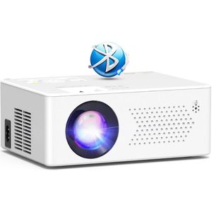 Mini Beamer - Film Projector met Bluetooth - Draagbare Beamer - 4K Kwaliteit - Wit