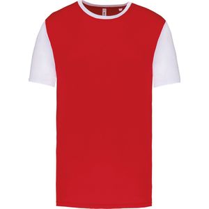 Tweekleurig herenshirt jersey met korte mouwen 'Proact' Red/White - S