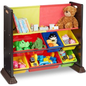 Relaxdays speelgoedkast - 6 bakken - 81,5 x 95,5 x 37 cm - opbergkast speelgoed - kinderkast