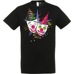 T-shirt Carnaval Masker | Carnaval | Carnavalskleding Dames Heren | Zwart | maat XS