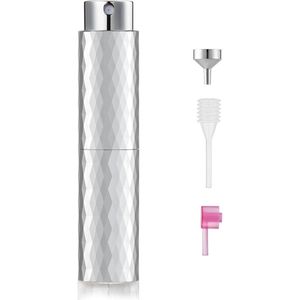 Aluminium parfumverstuiver - navulbaar en ideaal voor onderweg - 8 ml - zilver