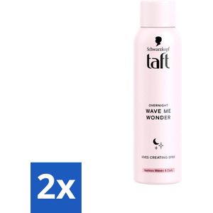 2 x Taft - Waves Creating Spray - Overnight - Natuurlijk ogende waves - 150 ml - Golven In Je Haar - Overnight Curls - Haarspray - Krullenspray - Natuurlijke Golven