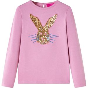 vidaXL - Kindershirt - met - lange - mouwen - 92 - rozebruin