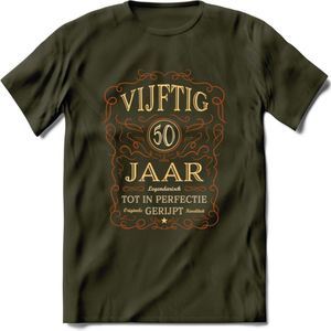 50 Jaar Legendarisch Gerijpt T-Shirt | Roest - Ivoor | Grappig Verjaardag Cadeau | Dames - Heren | - Leger Groen - XXL