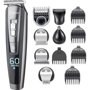 5-in-1 Baard- en Haartimmer Set - Waterdichte Tondeuse met Verstelbare Kammen