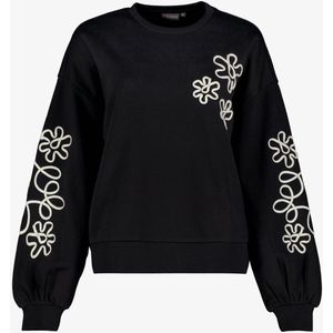 TwoDay dames sweater met geborduurde details zwart - Maat S