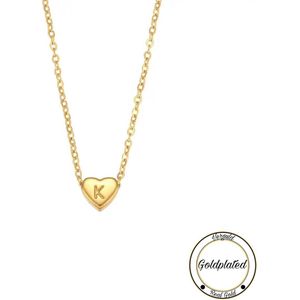 Soraro Initialen Ketting | Letter K | Minimaliste Kettingen Goudkleurig | Goldplated | Goudkleurige Ketting | Cadeau voor Haar |