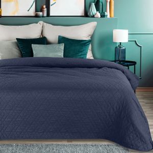Oneiro’s luxe BONI Type 2 Beddensprei Blauw  - 170x210 cm – bedsprei 2 persoons – beddengoed – slaapkamer – spreien – dekens – wonen – slapen