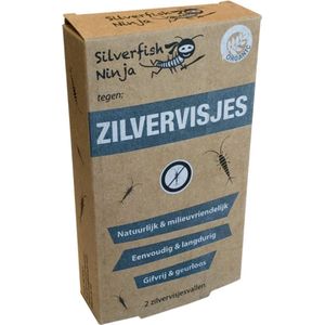 Silverfish Ninja - Zilvervis lijmval - Zilvervisjes Val - 100% Natuurlijk en Milieu Verantwoordelijk - 1 Pack, 2 Stuks