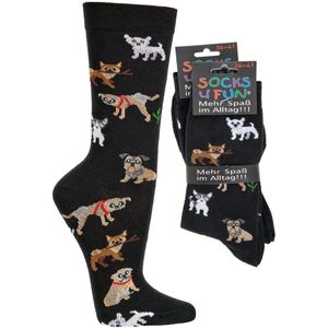 Sokken | grappige sokken dames | grappige sokken heren | happy socks printjes | thema honden | maat 36-41 | per 2 paar