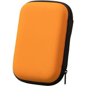 Externe harde schijfbehuizing met harde schijfvak voor 2,5-inch draagbare harde schijf HDD SSD, oranje, binnenverdeler met beschermhoes voor harde schijf van gaas