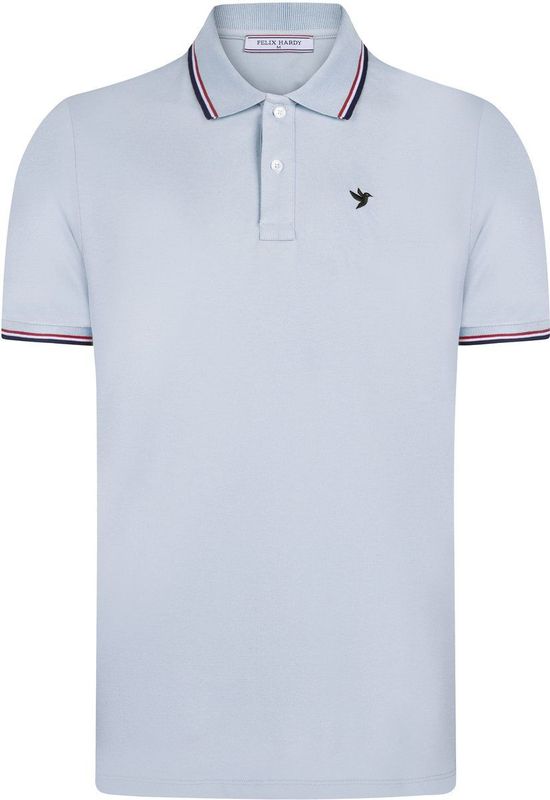 Felix Hardy - Polo Shirt - Babyblauw - Korte Mouw - Katoenen Pique