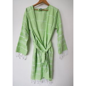 Aquatolia - Kadyanda -Badjas katoen met capuchon ochtendjas - Hamam Sauna Badjas- S*M - Groen