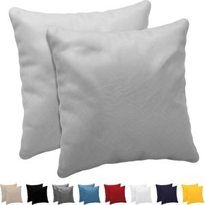 Kussensloop (Set van 2) – Grijs Katoen - Voor Kussens 40 x 40 cm - 100% Jersey Katoen - Beddengoed Dubbel Bed Kussensloop - Kussenbeschermer - Bestendig en Hypoallergeen