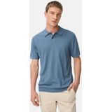 camel active Lichtgewicht gebreide polo van puur katoen - Maat menswear-M - Steenblauw