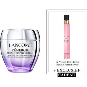 Lancôme Rénergie H.P.N. 300-Peptide Cream + Cadeau - Rénergie H.P.N. 300-Peptide Cream 75ml & La Vie est Belle L'Elixir Eau de Parfum 10ml - Voor alle Huidtypes - Anti-aging - Handig Reisformaat Parfum - Totaal 85ml