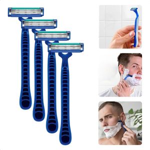 Scheermesjes voor Heren - Scheermes - Wegwerp - Wegwerpscheermesjes - 3 Scheerbladen - Vochtafgevend - Set van 4