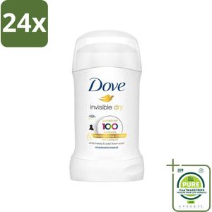 Dove Deodorant Stick - Invisible Dry - 40ml - Voordeelverpakking - 24 stuks - Deodorant - Anti-transpirant