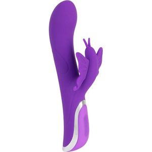 Sweet Smile – Rabbit Vlinder Vibrator met Fijnzacht Siliconen Huidvriendelijk en Vrouwelijk – 23 cm – Paars