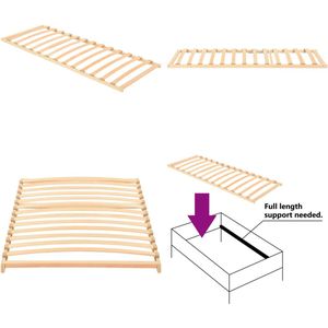 vidaXL Lattenbodem met 13 latten 70x200 cm - Bedbodem - Bedbodems - Lattenbodem - Lattenbodems