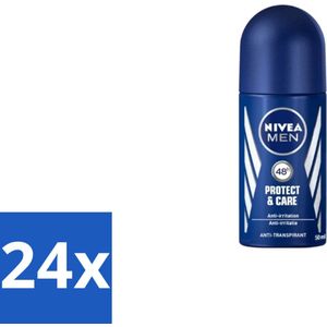 Nivea - Men - Deodorant - Roller - Protect & Care - 50 ml - Voordeelverpakking - 24 stuks