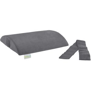 Bodyprotect 30 x 28 x 6 cm rugkussen met zachte micro-pluche hoes, halve rol, orthopedisch kussen, fixeerbaar met klittenband, traagschuim, grijs