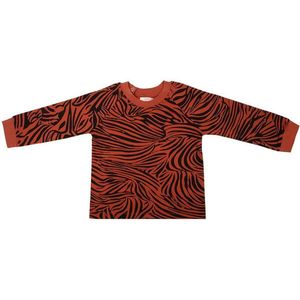 Little Indians Sweater Zebra Picante - Trui - Rood/Zwart - Zebraprint - Unisex - Maat: 3-4 jaar