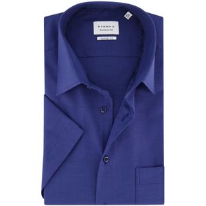 ETERNA comfort fit overhemd korte mouw - twill - donkerblauw - Strijkvrij - Boordmaat: 43