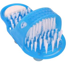 Voetscrubber | Voetscrubber Massage Borstel | Shower Feet | Voetscrub | Makkelijk voeten wassen en scrubben in de Douche | Verwijderen dode huidcellen | Badkamer accessoires | Spa | Kleur Blauw