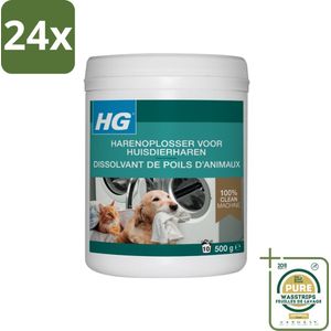 HG - Harenoplosser Voor Huisdierharen - Altijd Schone Machine - 10 Wasbeurten - 500 g - Voordeelverpakking - 24 stuks - Wasmachine verstoppingen - Wasmiddel voor huisdieren