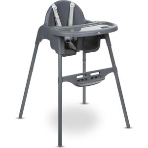 Meely 2-in-1 Verstelbare Kinderstoel en Babystoeltje - 6 Maanden tot 3 Jaar - Lichtgewicht - Draagbaar - 5-Puntsgordel - Dark Grey