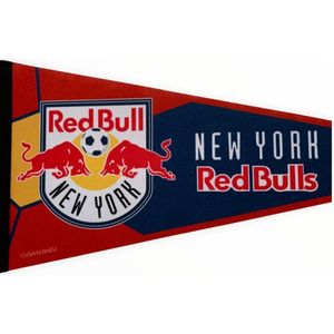 USArticlesEU - New York Red bulls - Redbull - NY - MLS - Vaantje - Voetbal - Amerika -  Soccer - Voetbalvaantje -  Sportvaantje - Pennant - Wimpel - Vlag - Blauw/Geel/Rood/Wit - 31 x 72 cm