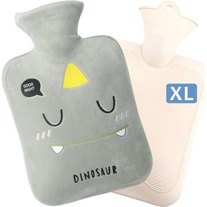 Warmwaterkruik - Warme waterbuis, voetzoolverwarming warme waterfles 2l, waterbuis met zachte pluchenhoes, waterbuisriem, voor verlichting van pijn, rug, nek en schouders (groen)