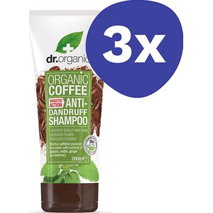 Dr Organic Koffie Anti-Roos Shampoo (3x 265ml)