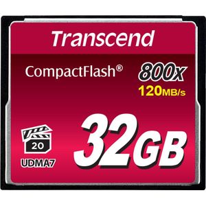 Transcend flashgeheugens 32GB 800x CompactFlash (Premium)