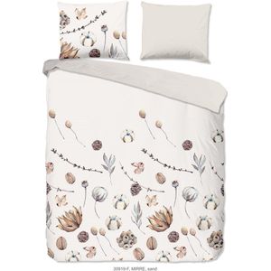 Good Morning - Flanel Dekbedovertrek - Zand - Lits-jumeaux 240 x 200/220 cm