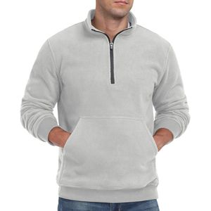 Fleece Pullover Heren Lange Mouwen Halve Rits Sweatshirt Zachte Warme Wintertrui