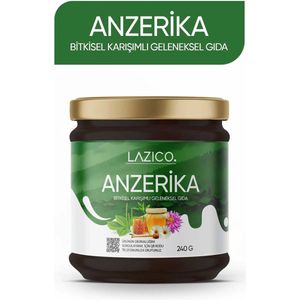 Lazico Anzerika Honing / Helpt immuniteit te versterken & verkoudheid tijdens de wintermaanden te helpen voorkomen / Traditioneel gerecht met kruidenmengsel Anzer Honing / Johannesbrood Stroop / Kurkuma / Gember / Eucalyptus / Munt / 240 g