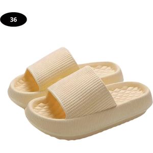 Bovista Badslippers Dames - Comfortabel - Flip Flops - Sauna - Zomer - Geel - Maat 36