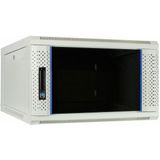 DSIT 6U witte wandkast met glazen deur 600x600x368mm (BxDxH) - serverbehuizing - serverrack - serverkast - 19 inch
