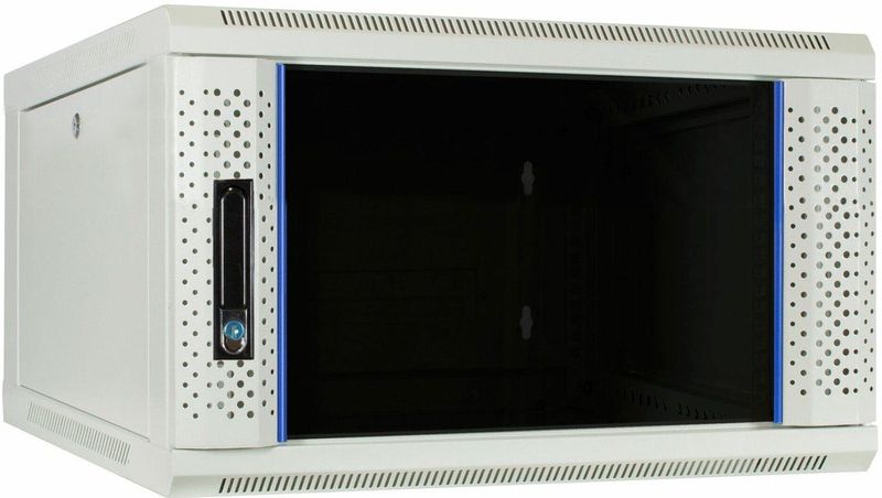 DSIT 6U witte wandkast met glazen deur 600x600x368mm (BxDxH) - serverbehuizing - serverrack - serverkast - 19 inch