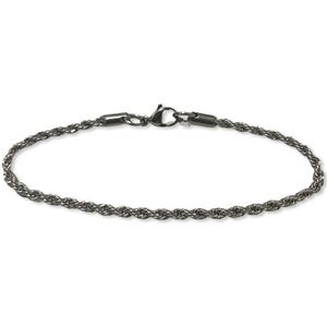 Futuro Jewellery - Rope - zilveren armband - roestvrij staal - 3 mm - dames - heren