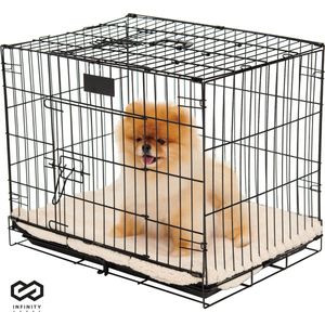 Infinity Goods Hondenbench - Bench Voor Honden - Maat S - Opvouwbaar - 61 x 43 x 49 CM - 2 Deuren - Zwart