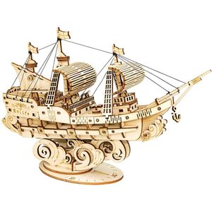 3D Puzzel Piratenschip l Vliegende Hollander l 3D Puzzel Kinderen vanaf 14 Jaar l 3D Puzzels, Modellen om in elkaar te zetten met Led Verlichting, Scheepsmodellen